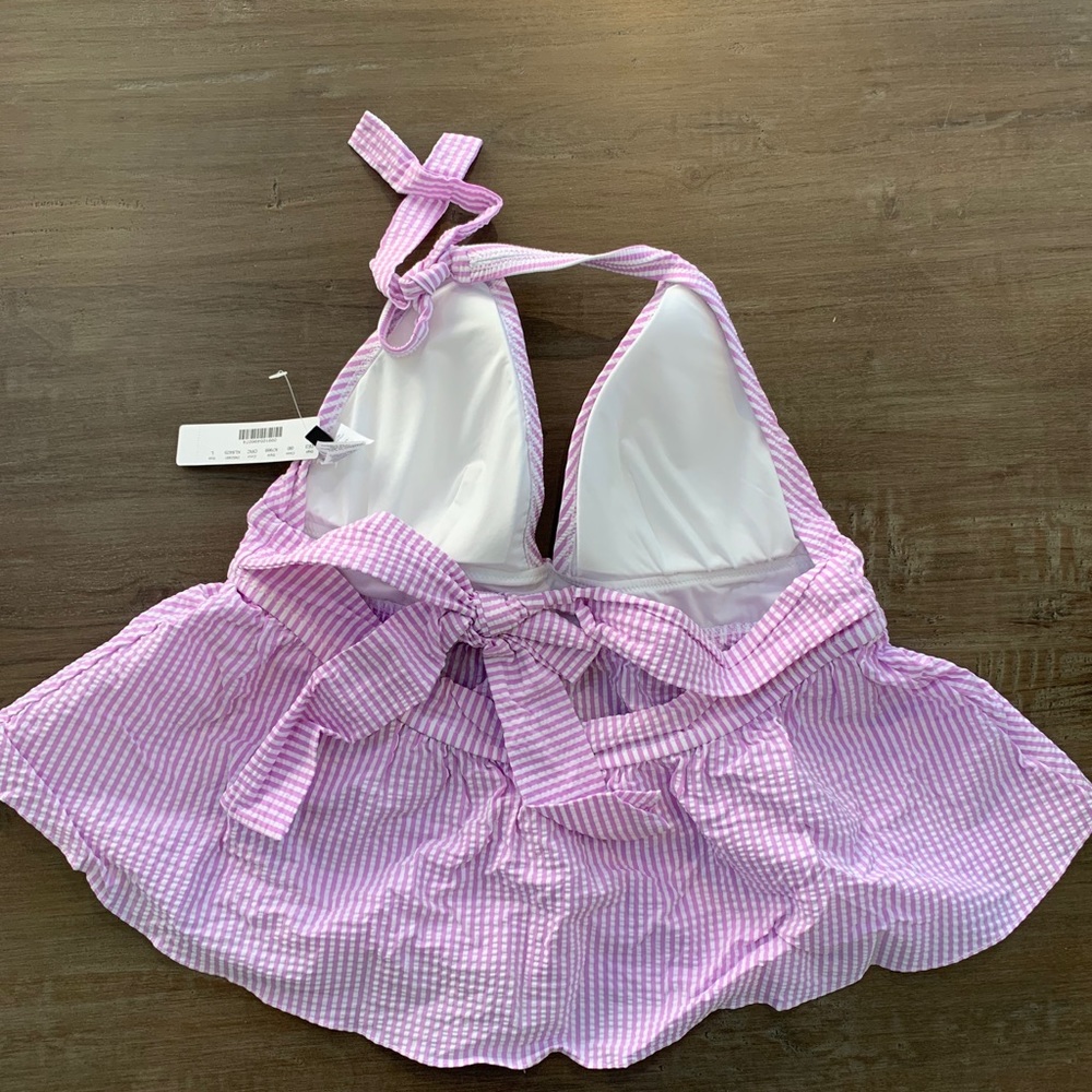 J Crew Seersucker Halter Tankini